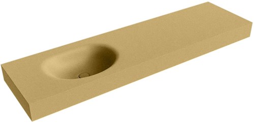 MOON Oro vrijhangende wastafel 170cm. Positie wasbak Links rand 12cm. 