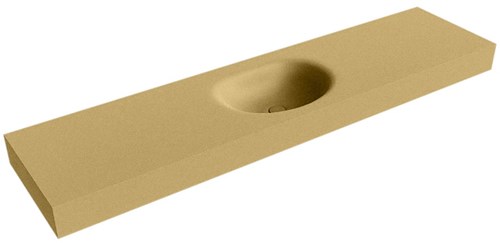MOON Oro vrijhangende wastafel 190cm. Positie wasbak Midden rand 12cm. 