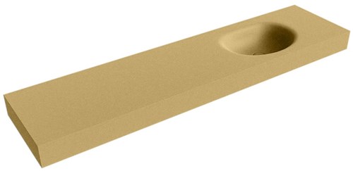 MOON Oro vrijhangende wastafel 190cm. Positie wasbak Rechts rand 12cm. 