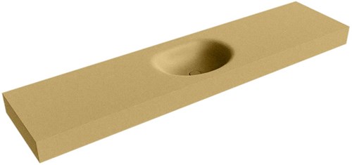 MOON Oro vrijhangende wastafel 200cm. Positie wasbak Midden rand 12cm. 