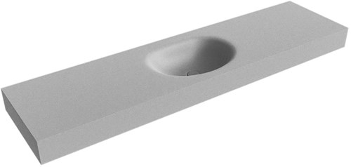 MOON Plata vrijhangende wastafel 181cm. Positie wasbak Midden rand 12cm. 