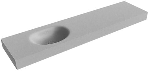 MOON Plata vrijhangende wastafel 190cm. Positie wasbak Links rand 12cm. 