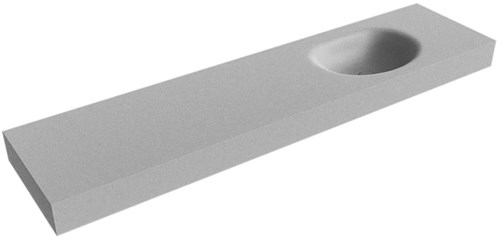 MOON Plata vrijhangende wastafel 191cm. Positie wasbak Rechts rand 12cm. 
