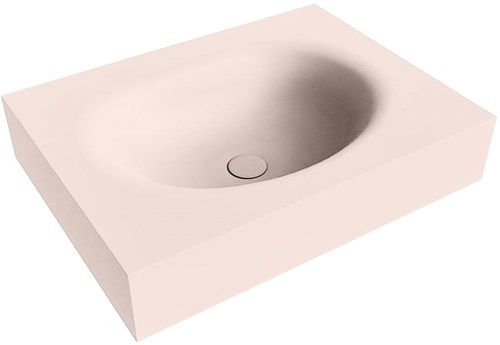 MOON Rosee vrijhangende wastafel 61cm. Positie wasbak Midden rand 12cm. 