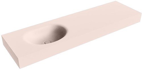 MOON Rosee vrijhangende wastafel 161cm. Positie wasbak Links rand 12cm. 