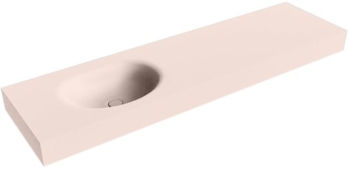 MOON Rosee vrijhangende wastafel 170cm. Positie wasbak Links rand 12cm. 