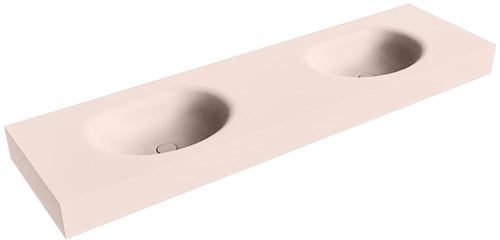 MOON Rosee vrijhangende wastafel 171cm. Positie wasbak Dubbel rand 12cm. 