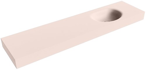MOON Rosee vrijhangende wastafel 191cm. Positie wasbak Rechts rand 12cm. 