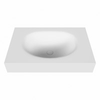 MOON Talc vrijhangende solid surface wastafel 71cm. Positie wasbak Midden. Rand 12cm hoog.-2