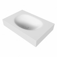 MOON Talc vrijhangende solid surface wastafel 71cm. Positie wasbak Midden. Rand 12cm hoog.-3