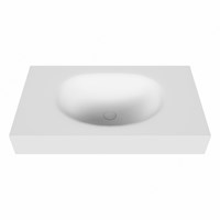 MOON Talc Lavabo mural solid surface 81cm. Position lavabo Centrée rebord 12cm.-2