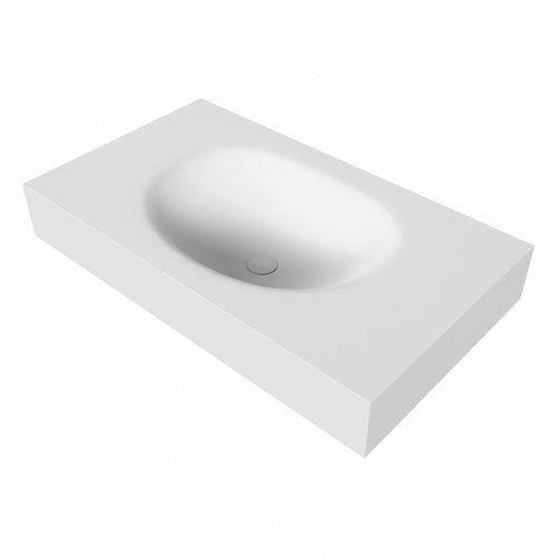 MOON Talc vrijhangende wastafel 80cm. Positie wasbak Midden rand 12cm. -3