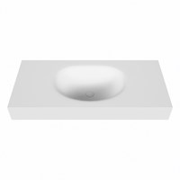 MOON Talc Lavabo mural solid surface 101cm. Position lavabo Centrée rebord 12cm.-2