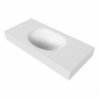 MOON Talc Lavabo mural solid surface 101cm. Position lavabo Centrée rebord 12cm.-3
