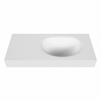 MOON Talc Lavabo mural solid surface 100cm. Position lavabo Droite rebord 12cm.-2