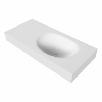 MOON Talc Lavabo mural solid surface 100cm. Position lavabo Droite rebord 12cm.-3