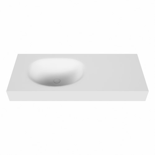 MOON Talc Wall-Hung Basin solid surface 111cm. Position basin Left rim 12cm.-2
