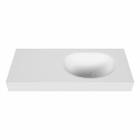 MOON Talc Lavabo mural solid surface 110cm. Position lavabo Droite rebord 12cm.-2