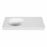 MOON Talc Lavabo mural solid surface 121cm. Position lavabo Gauche rebord 12cm.-2