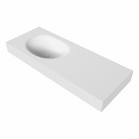 MOON Talc Lavabo mural solid surface 121cm. Position lavabo Gauche rebord 12cm.-3