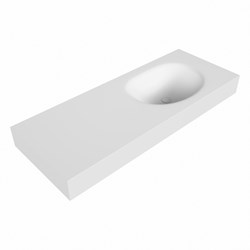 MOON Talc Lavabo mural solid surface 120cm. Position lavabo Droite rebord 12cm.