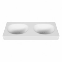 MOON Talc vrijhangende wastafel 120cm. Positie wasbak Dubbel rand 12cm. -2