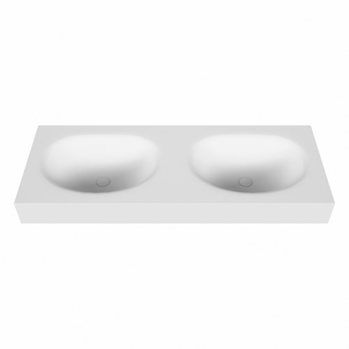 MOON Talc Lavabo mural solid surface 120cm. Position lavabo Double rebord 12cm.-2