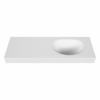 MOON Talc Wall-Hung Basin solid surface 130cm. Position basin Right rim 12cm.-2