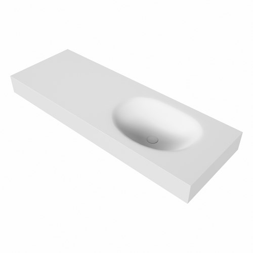 MOON Talc vrijhangende wastafel 130cm. Positie wasbak Rechts rand 12cm. -3