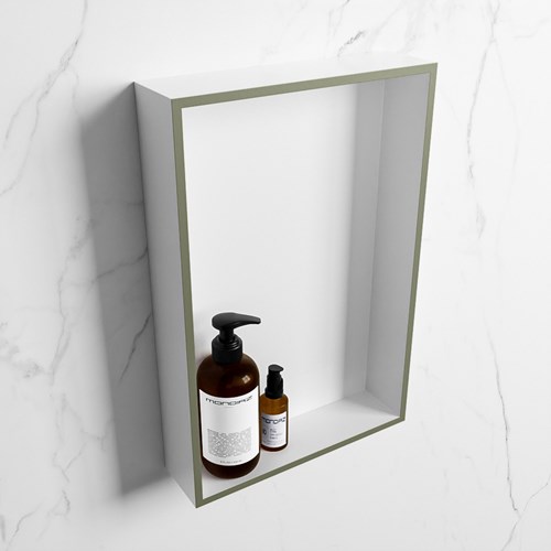 EASY Nis 44,5x29,5cm in solid surface kleur Army | Talc. 1 vak  geschikt voor in- of opbouw