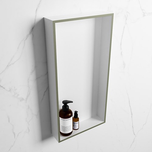 EASY Nis 59,5x29,5cm in solid surface kleur Army | Talc. 1 vak  geschikt voor in- of opbouw