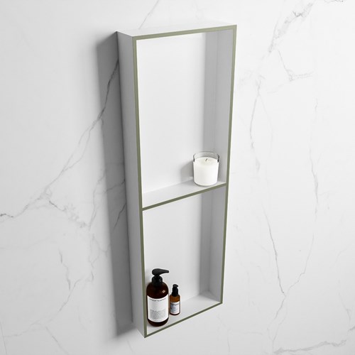 EASY Nis 149,5x29,5cm in solid surface kleur Army | Talc. 2 vakken geschikt voor in- of opbouw