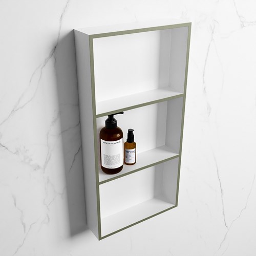 EASY Nis 59,5x29,5cm in solid surface kleur Army | Talc. 3 vakken  geschikt voor in- of opbouw