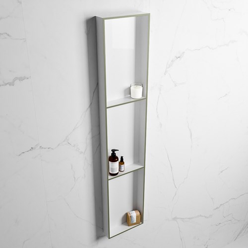 EASY Nis 149,5x29,5cm in solid surface kleur Army | Talc. 3 vakken  geschikt voor in- of opbouw