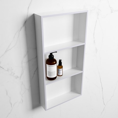 EASY Nis 59,5x29,5cm in solid surface kleur Cale | Talc. 3 vakken  geschikt voor in- of opbouw