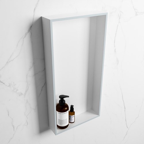 EASY Nis 59,5x29,5cm in solid surface kleur Clay | Talc. 1 vak  geschikt voor in- of opbouw