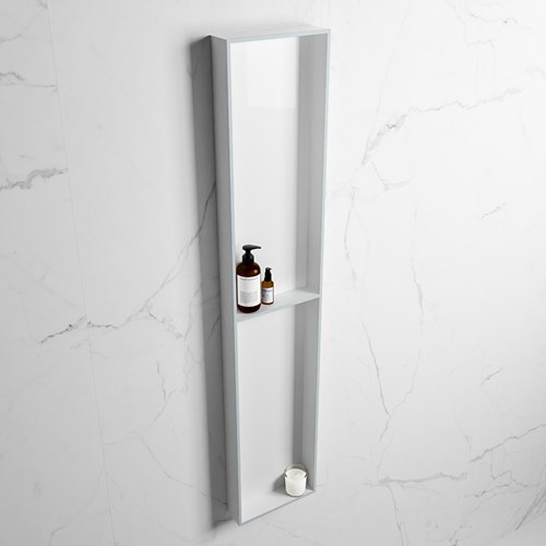 EASY Nis 89,5x29,5cm in solid surface kleur Clay | Talc. 2 vakken geschikt voor in- of opbouw