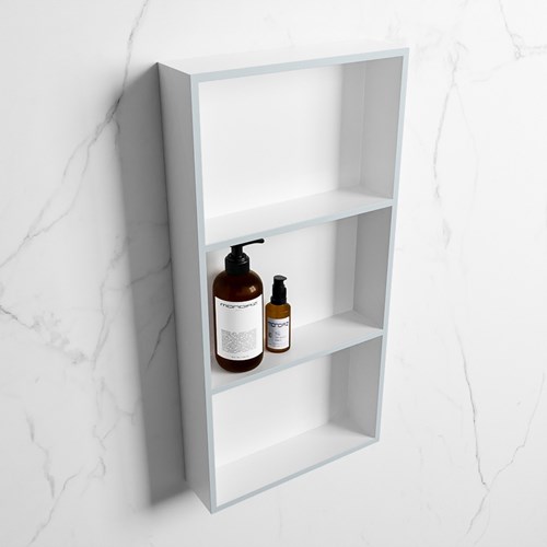 EASY Nis 59,5x29,5cm in solid surface kleur Clay | Talc. 3 vakken  geschikt voor in- of opbouw