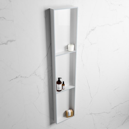 EASY Nis 149,5x29,5cm in solid surface kleur Clay | Talc. 3 vakken  geschikt voor in- of opbouw