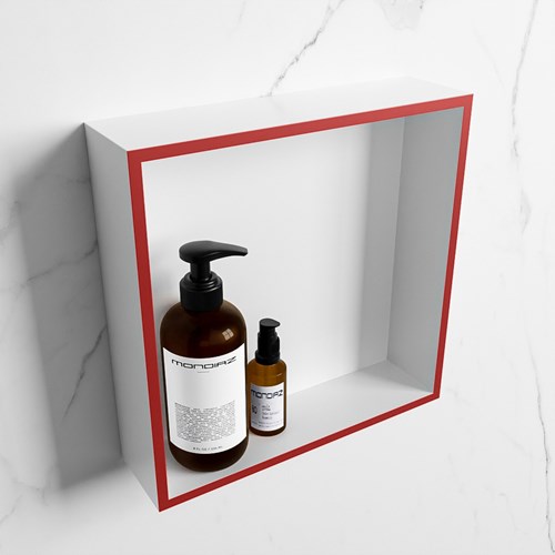 EASY Nis 29,5x29,5cm in solid surface kleur Fire | Talc. 1 vak  geschikt voor in- of opbouw
