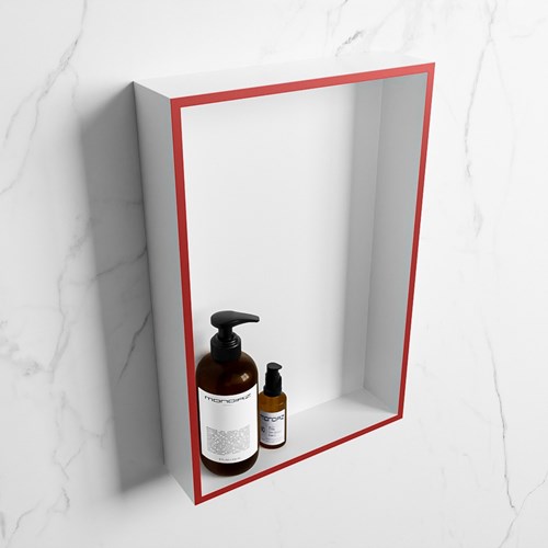 EASY Nis 44,5x29,5cm in solid surface kleur Fire | Talc. 1 vak  geschikt voor in- of opbouw