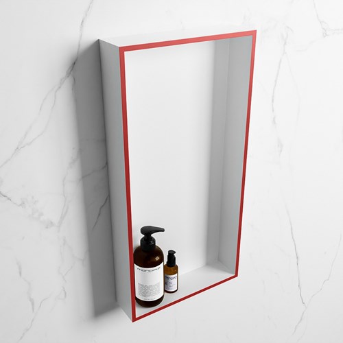 EASY Nis 59,5x29,5cm in solid surface kleur Fire | Talc. 1 vak  geschikt voor in- of opbouw
