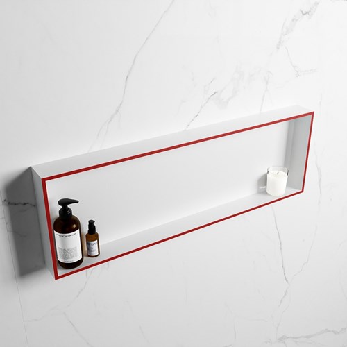 EASY Nis 89,5x29,5cm in solid surface kleur Fire | Talc. 1 vak  geschikt voor in- of opbouw