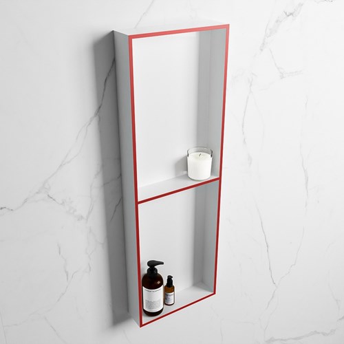 EASY Nis 149,5x29,5cm in solid surface kleur Fire | Talc. 2 vakken geschikt voor in- of opbouw