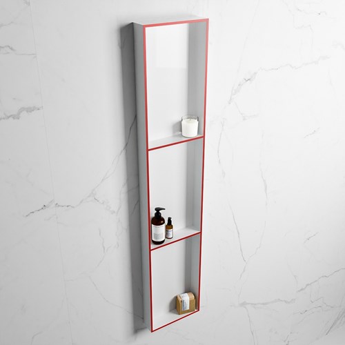 EASY Nis 149,5x29,5cm in solid surface kleur Fire | Talc. 3 vakken  geschikt voor in- of opbouw