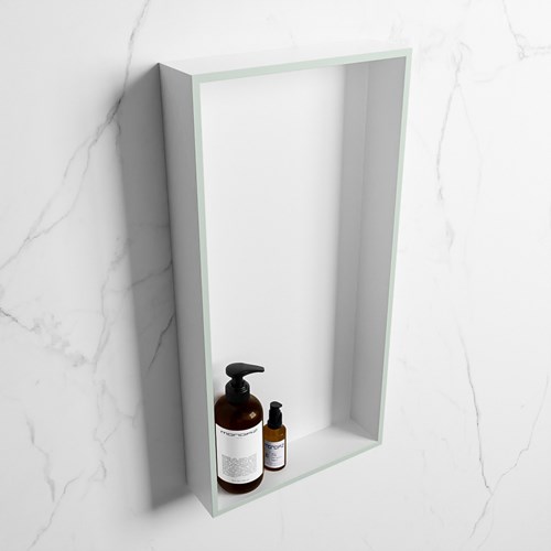 EASY Nis 59,5x29,5cm in solid surface kleur Greey | Talc. 1 vak  geschikt voor in- of opbouw