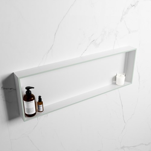 EASY Nis 89,5x29,5cm in solid surface kleur Greey | Talc. 1 vak  geschikt voor in- of opbouw