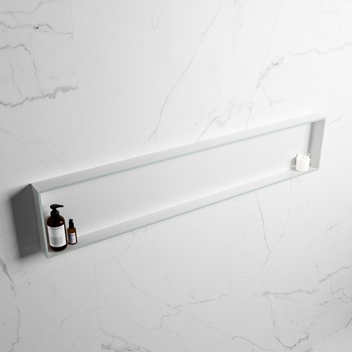 EASY Nis 149,5x29,5cm in solid surface kleur Greey | Talc. 1 vak  geschikt voor in- of opbouw