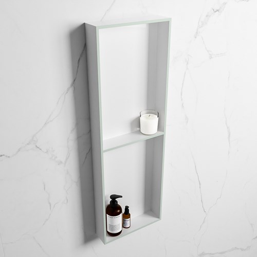 EASY Nis 149,5x29,5cm in solid surface kleur Greey | Talc. 2 vakken geschikt voor in- of opbouw