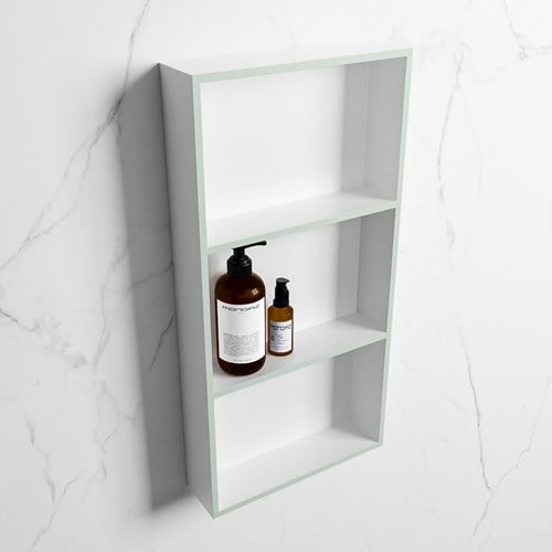 EASY Nis 59,5x29,5cm in solid surface kleur Greey | Talc. 3 vakken  geschikt voor in- of opbouw